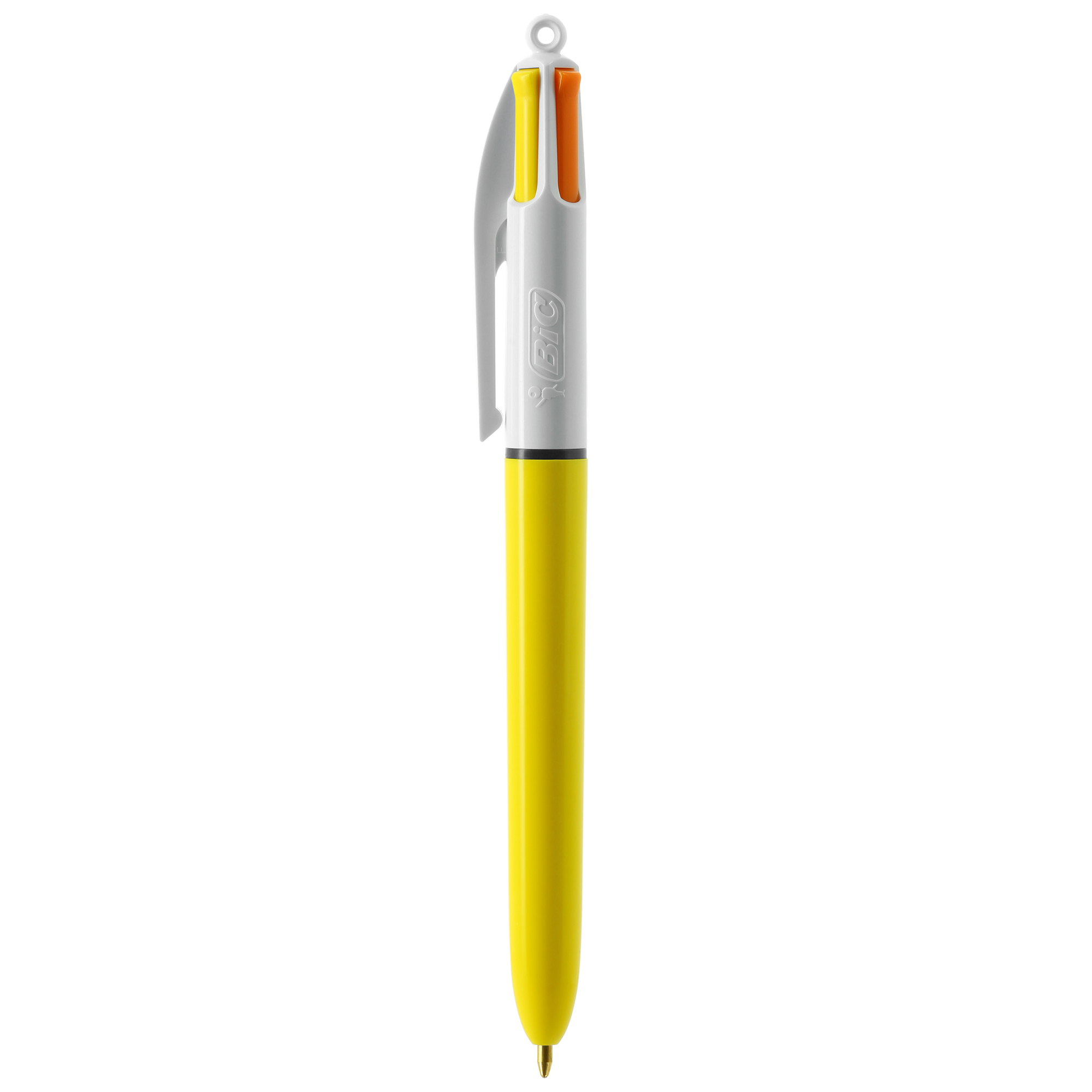 Stylo BIC® 4 couleurs personnalisé avec tour de cou Sun Blanc - jaune